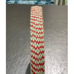 Tresse jute et polyster rouge