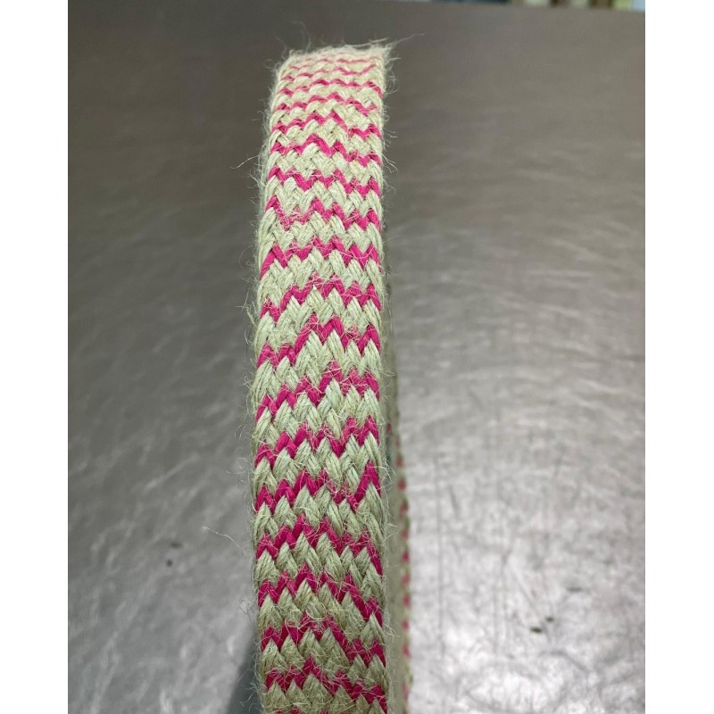 Tresse jute et polyster fushia