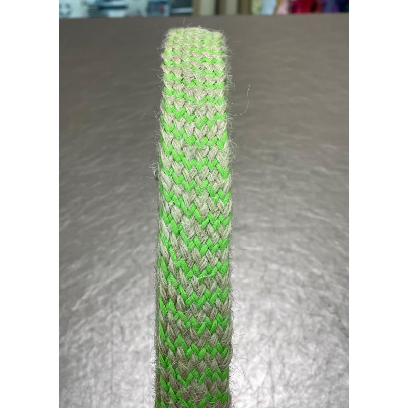 Tresse jute et polyster vert