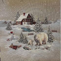 Carré -Ours de noel