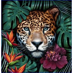 Carré - Leopard feuille