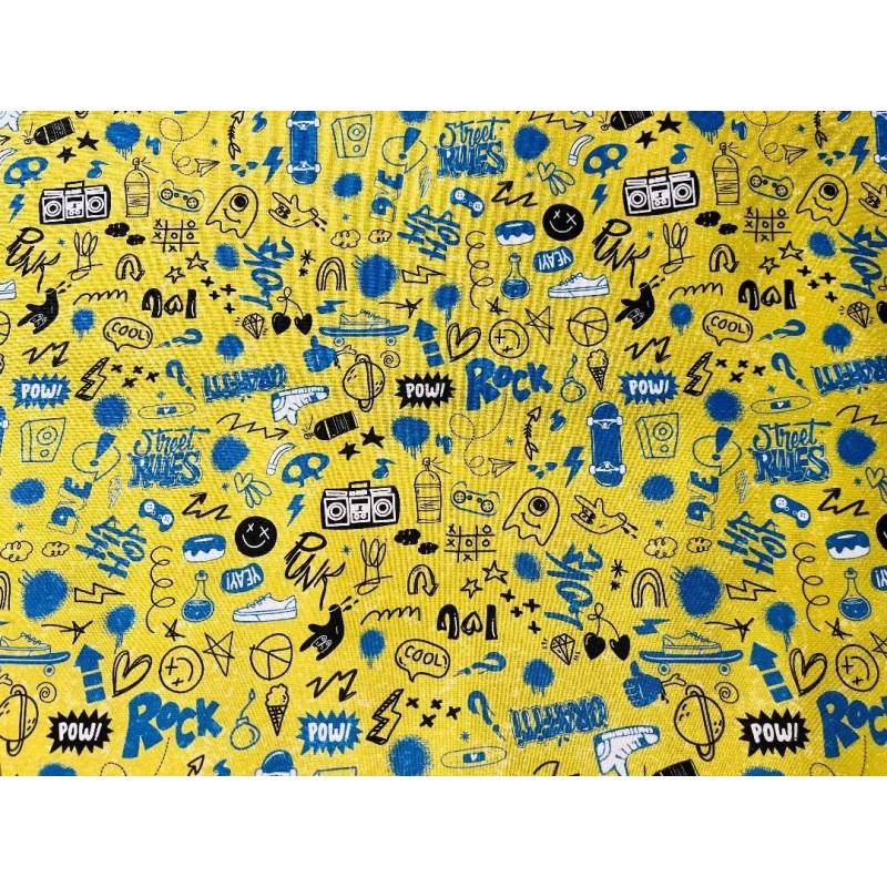 Graffiti fond blanc motif orange