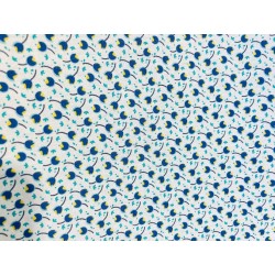Coton 150 -fleurs bleu et jaune