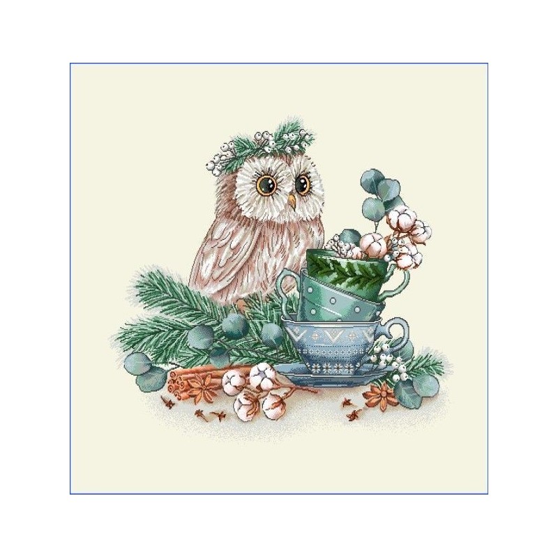 Carré - chouette fleurs