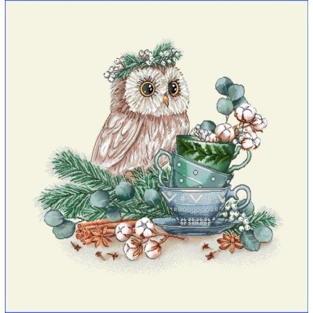 Carré - chouette fleurs