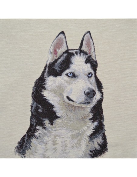 carré, jacquard, coussin, sac, animaux, chien, husky