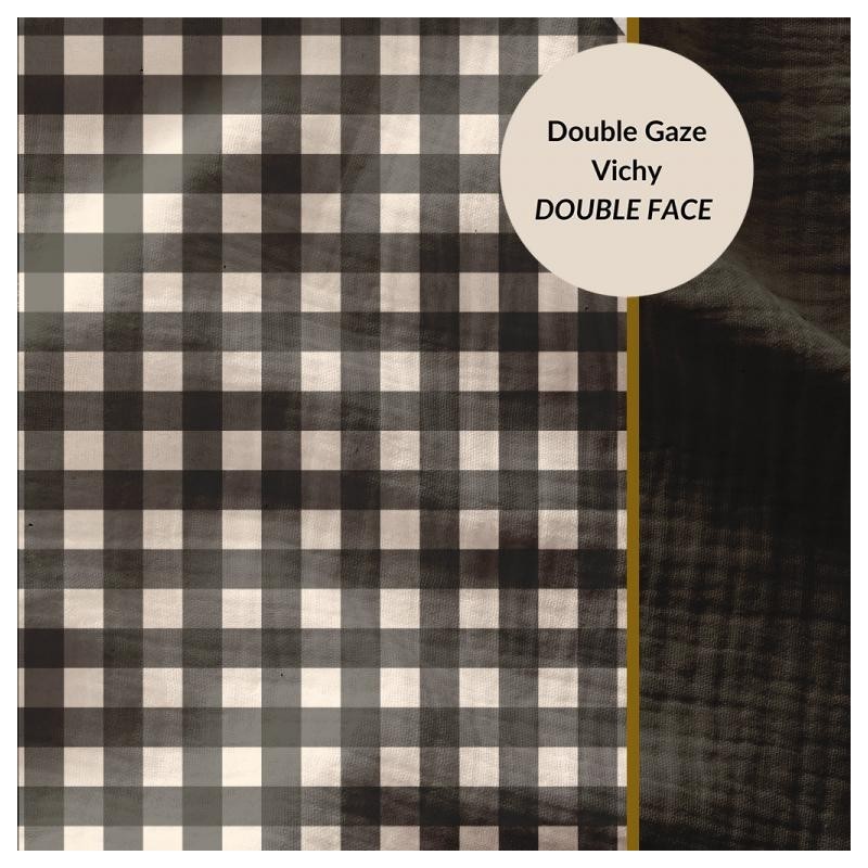 Double gaze vichy noir