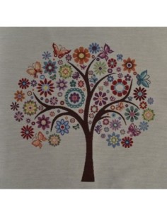 carré, jacquard, coussin, sac, arbre de vie