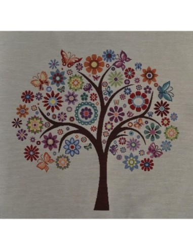 carré, jacquard, coussin, sac, arbre de vie