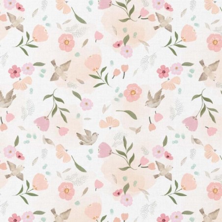 Coton numerique 150 -Oiseaux et les fleurs