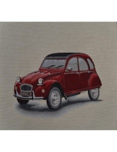 carré, jacquard, coussin, sac, 2 chevaux, voiture