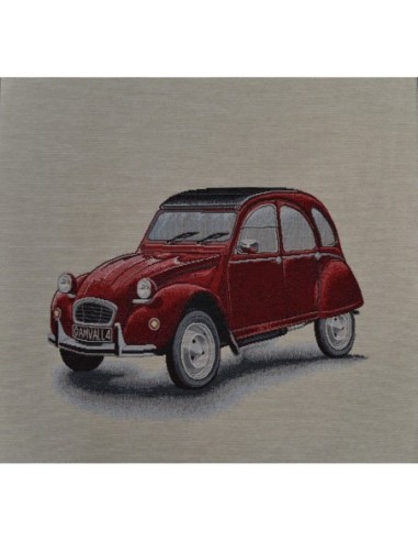 carré, jacquard, coussin, sac, 2 chevaux, voiture