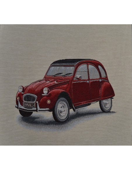 carré, jacquard, coussin, sac, 2 chevaux, voiture