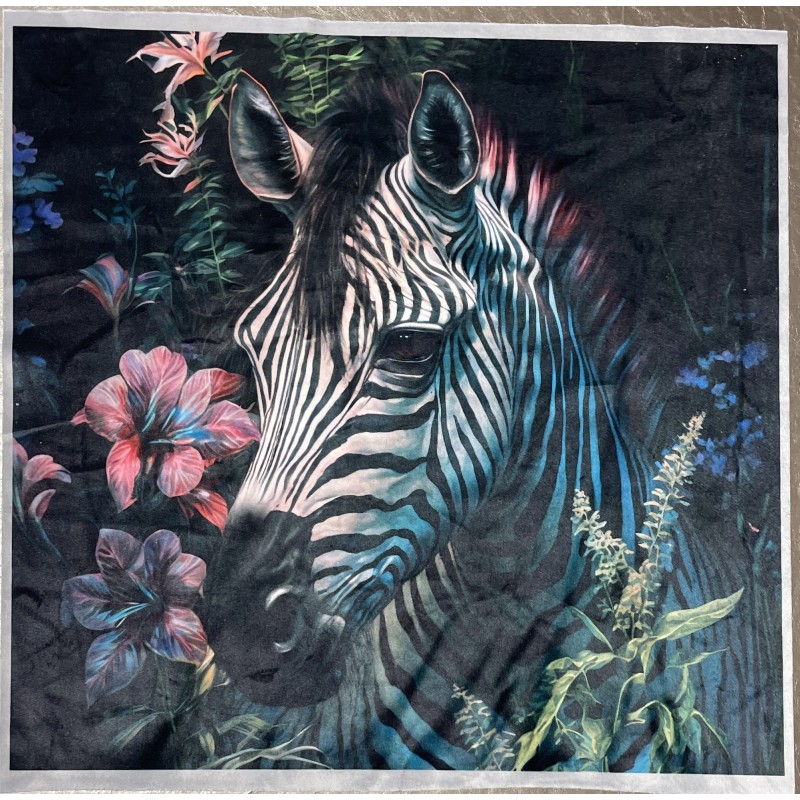 Carré  velours- zebre
