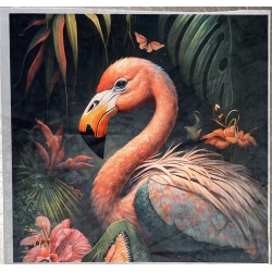 Carré  velours- Flament rose