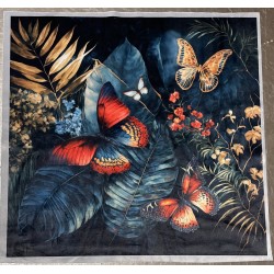 Carré  velours- Papillons