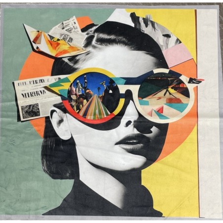 Carré  velours - Visage lunette