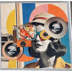 Carré  velours - Visage appareil photos