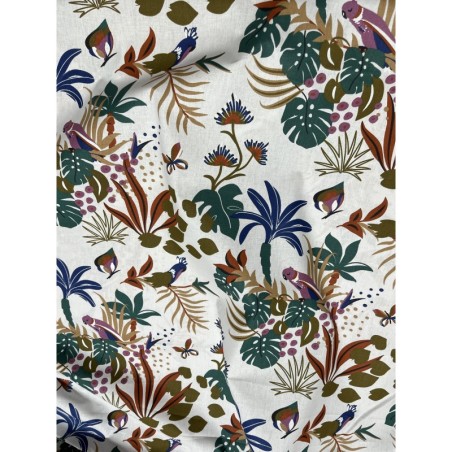 Coton 150 -Feuille Perruche blanc