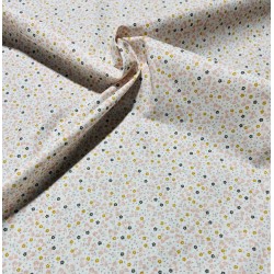 Coton 150 -Fleurettes moutarde.