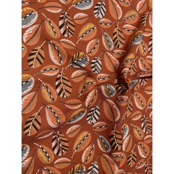 Tissu toile extérieure Plumette terracotta.