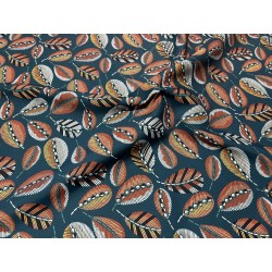 Tissu toile extérieure Plumette pétrole.