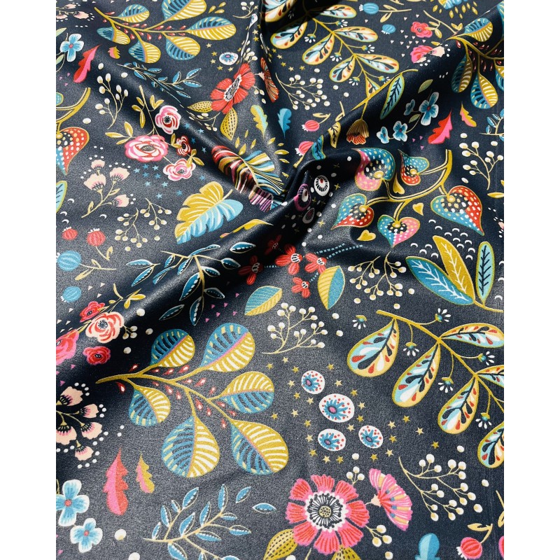 Coton enduit - Anacoli bleu.