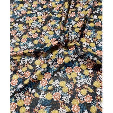 Coton enduit - Akemi bleu.