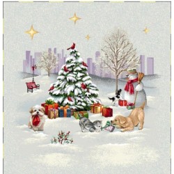 Carré -Sapin chien et chat