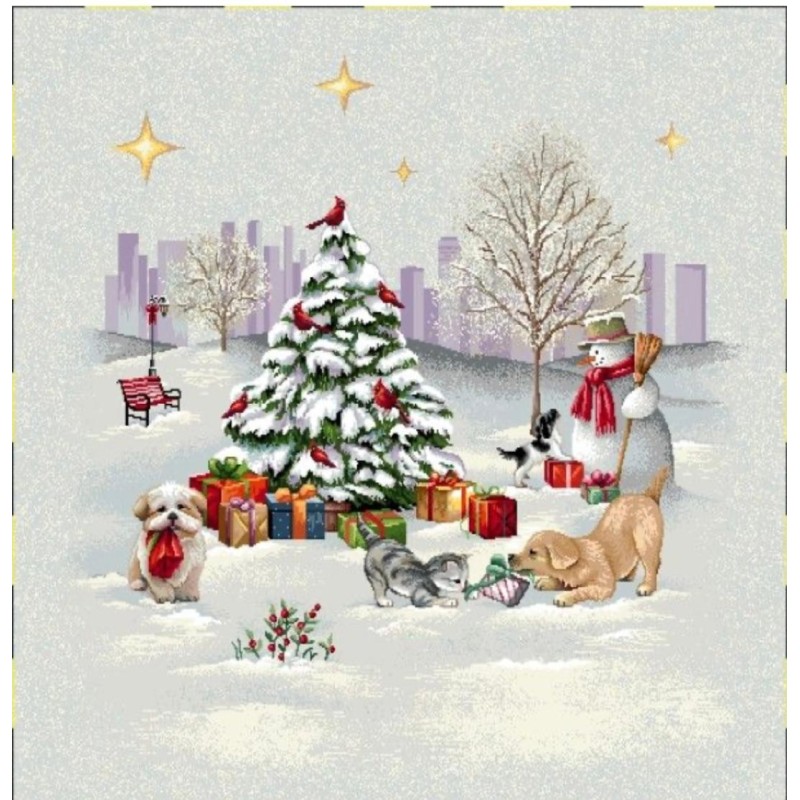 Carré -Sapin chien et chat