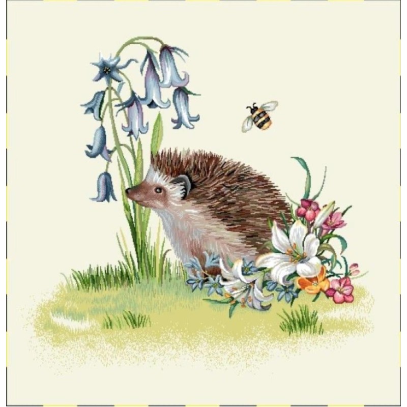 Carré -hérisson et les fleurs