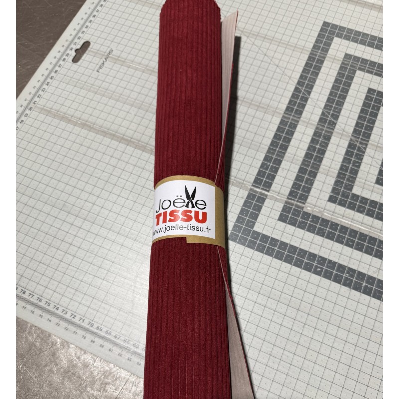 Coupon velours cottelé - bordeaux