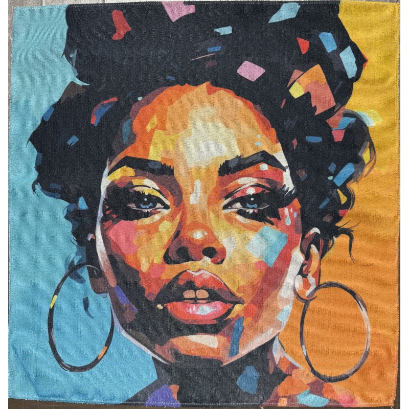 Carré polyester -Africaine 2.