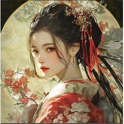 Carré  velours - Japonaise