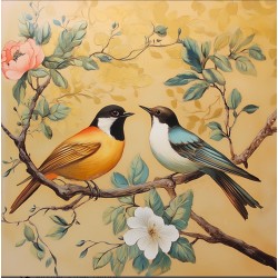 Carré  velours- oiseaux