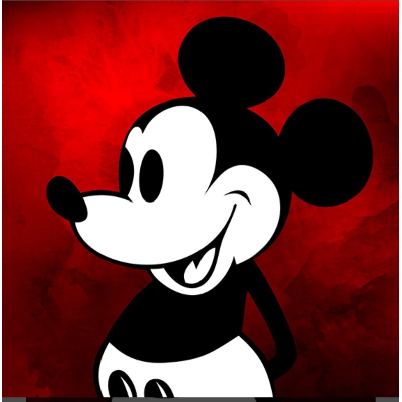 Carré  velours-Mickey fond rouge