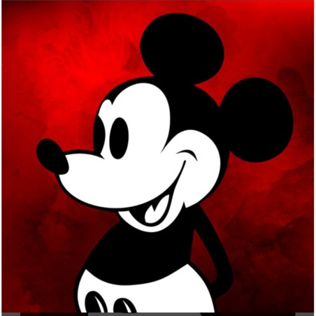 Carré  velours-Mickey fond rouge