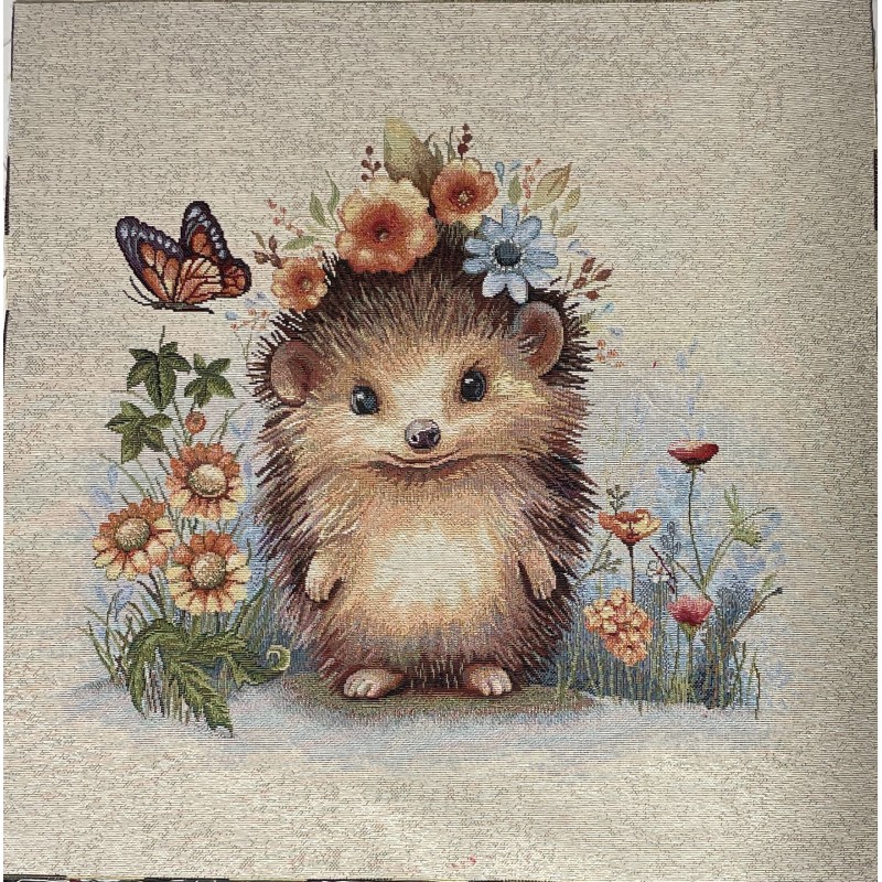 Carré - hérisson fleurs