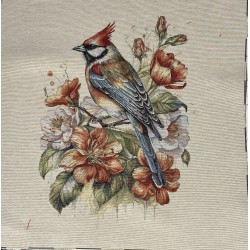 Carré -Oiseau fleurs