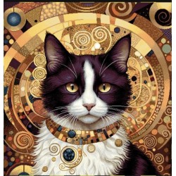 Carré-chat stylisé noir avec lurex