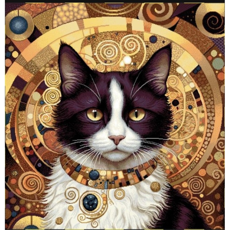 Carré-chat stylisé noir avec lurex