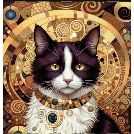 Carré-chat stylisé noir avec lurex