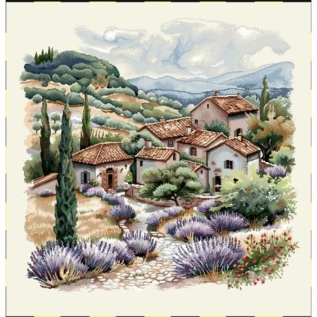 Carre-champ lavande et maison