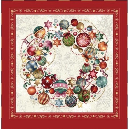 Carre- Couronne boule de Noël