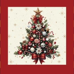 Carre- Sapin cadre rouge