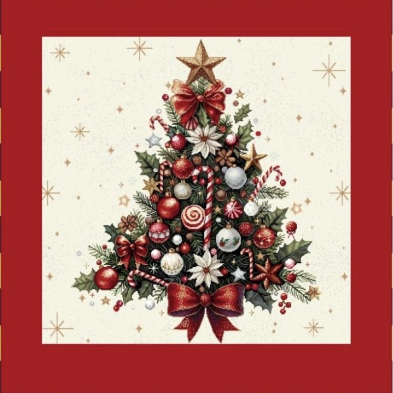 Carre- Sapin cadre rouge