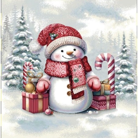 Carre-bonhomme de neige écharpe et bonnet