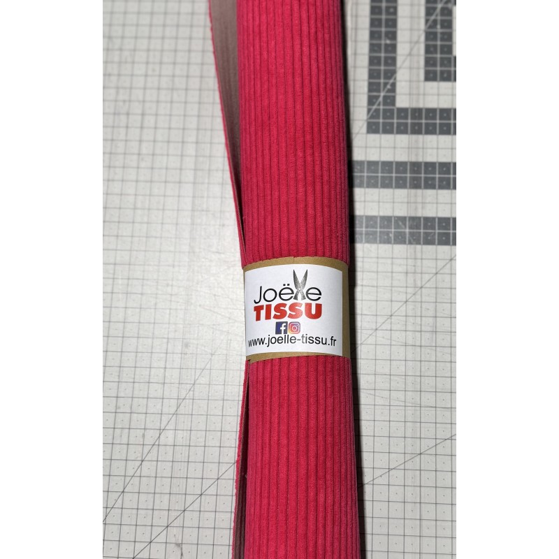 Coupon velours cottelé - rose fushia