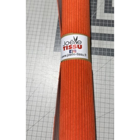 Coupon velours cottelé -orange spicy.