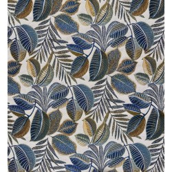 Coupon ameublement,feuille bleu et doré